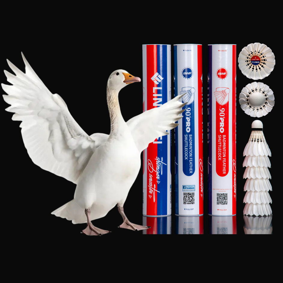 LINGMEI-90PRO BWF custom ling mei 90 pro goose feather badminton shuttlecock birdies Aeroplane EG1130 For Tournament Training