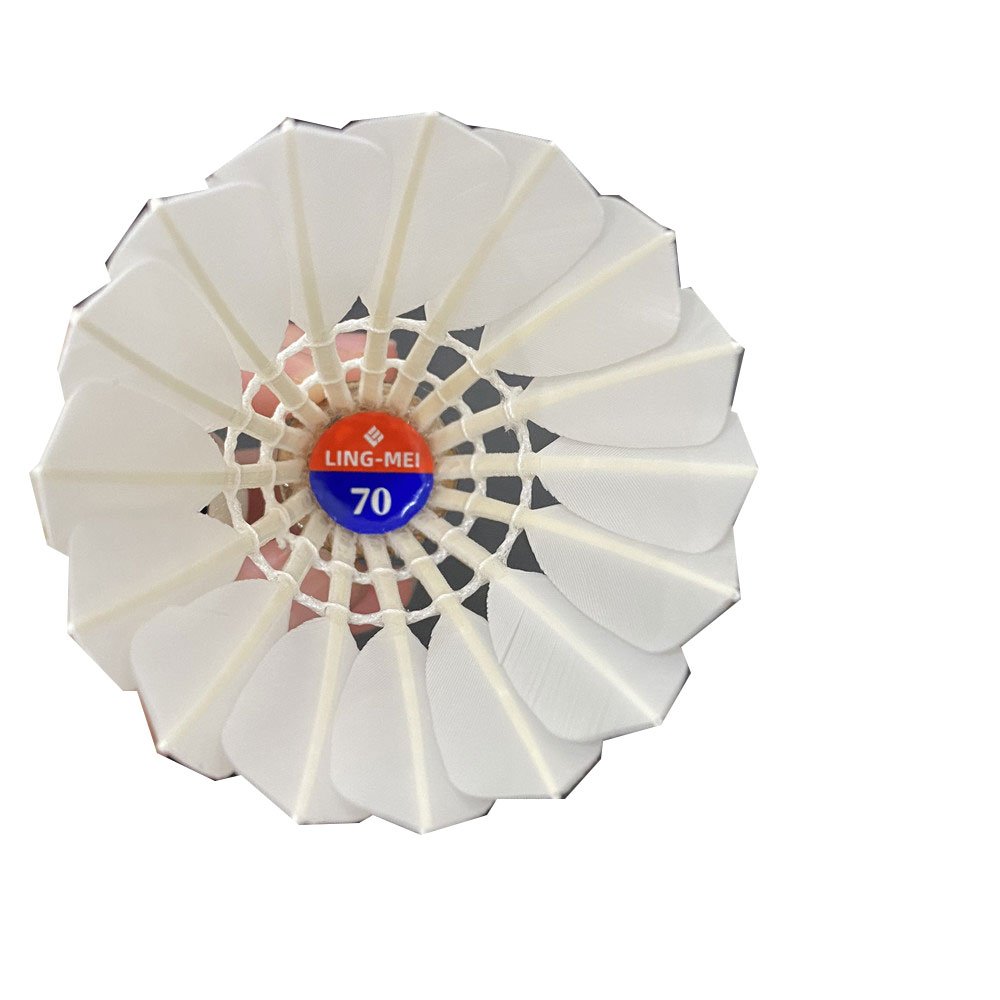 lingmei brand model 70 top grade goose feather badminton shuttlecock for tournament