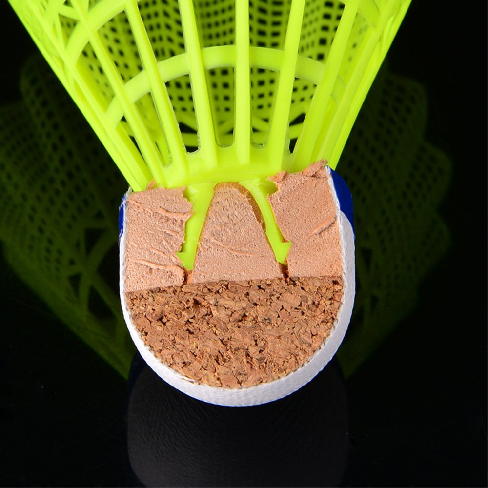 Natural Cork plastic badminton shuttlecock nylon