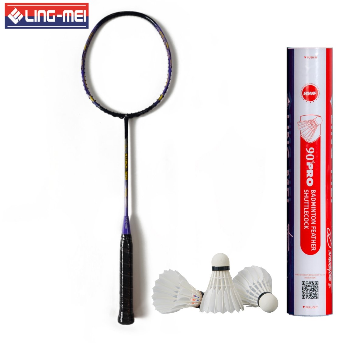 Portable Badminton Aeroplane Shuttlecock eg1130 LINGMEI ATTACK 1270