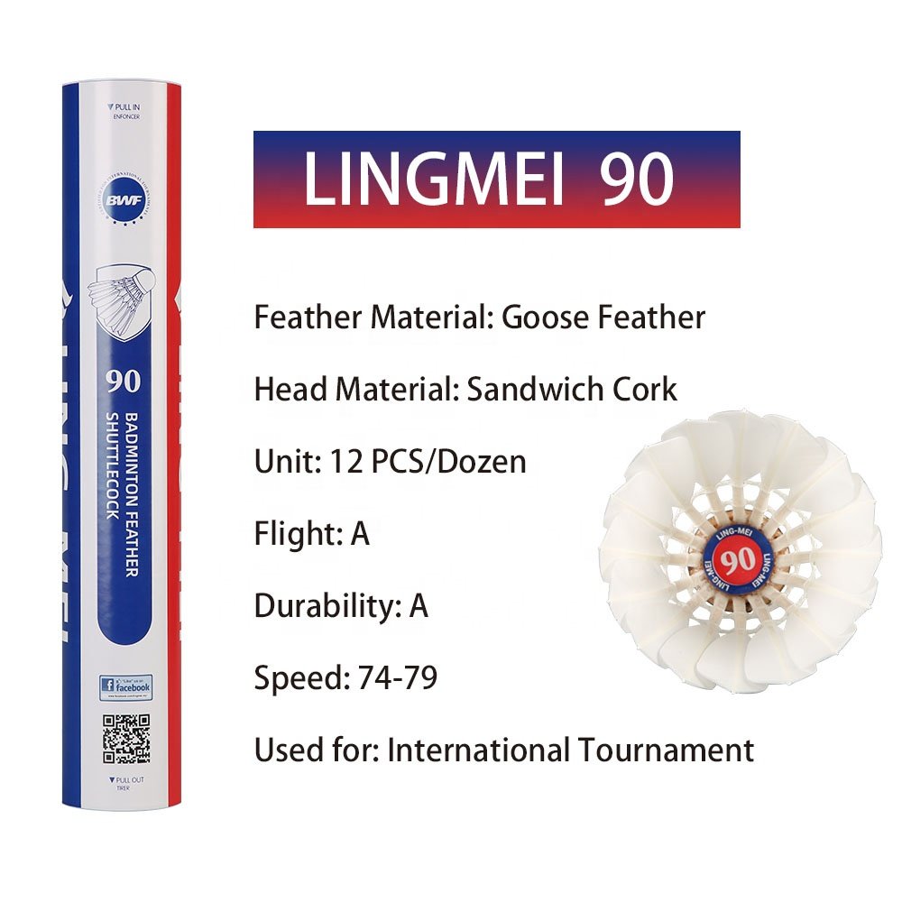 New Design Custom Team Good Quality Cheap Badminton Shuttlecock Lingmei 90