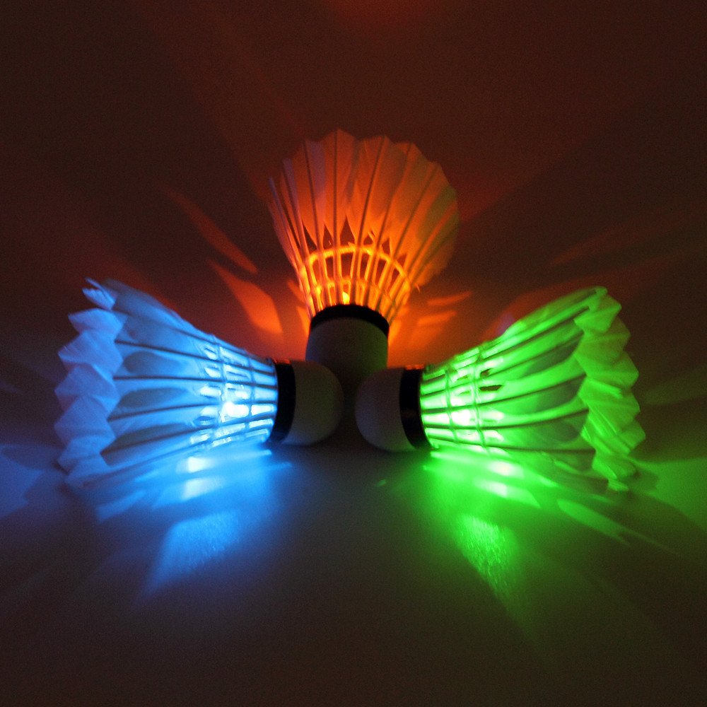 Customize The Best Selling High Quality Nylon Feather Outdoor Sports Glowing Badminton Shuttlecocks For Kids And Adult