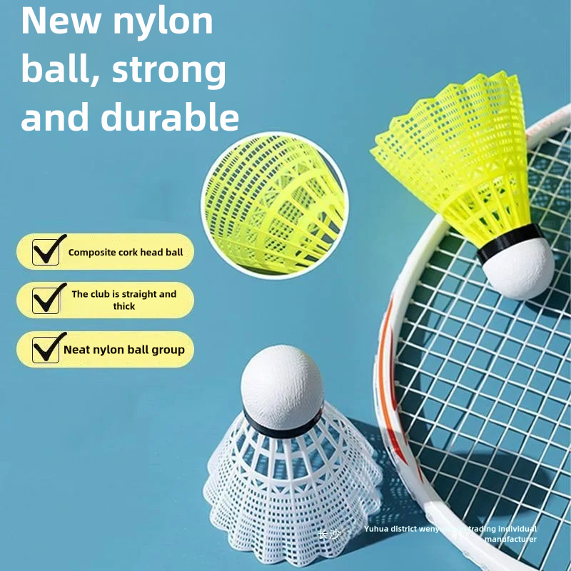 Yellow Plastic Nylon Badminton Shuttlecocks Durable and Economical for All Players