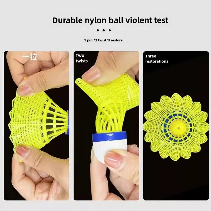 Yellow Plastic Nylon Badminton Shuttlecocks Durable and Economical for All Players