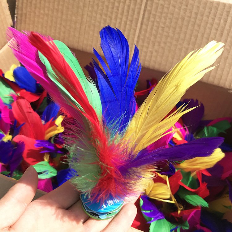 Iron Donkey Outdoor Chinese Jianzi Sports Toy Rooster Feather Goose Feather Badminton