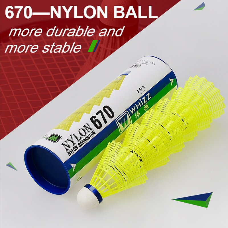 Best selling wholesale custom LOGO yellow white Durable Nylon Badminton Shuttlecock