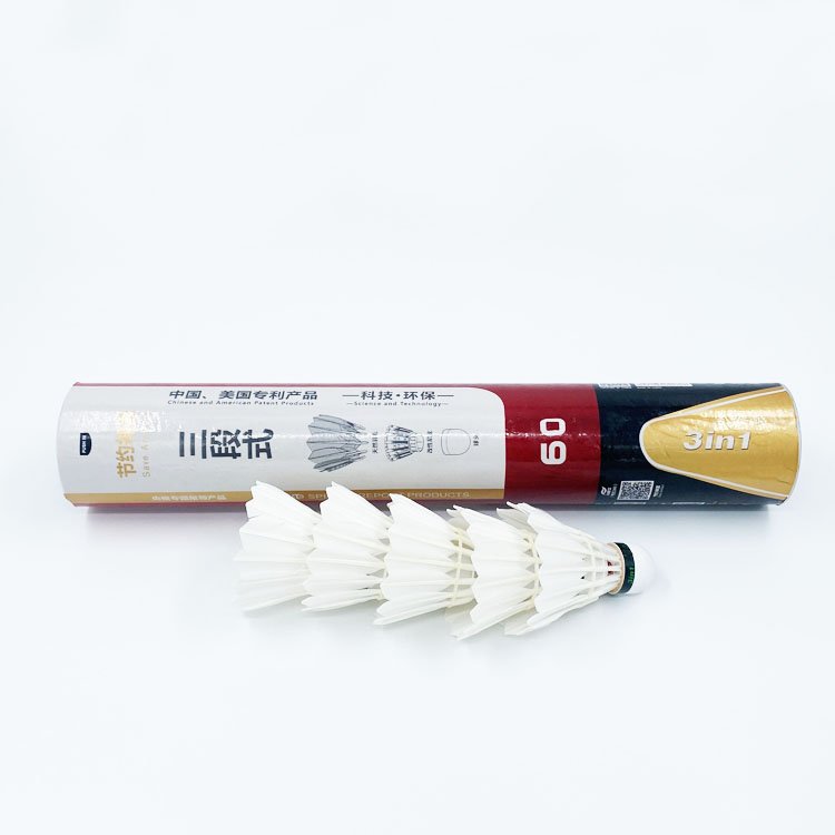 3in1 Shuttlecocks D60 Duck Feather Badminton Shuttlecock High Performance of Stability and Durability