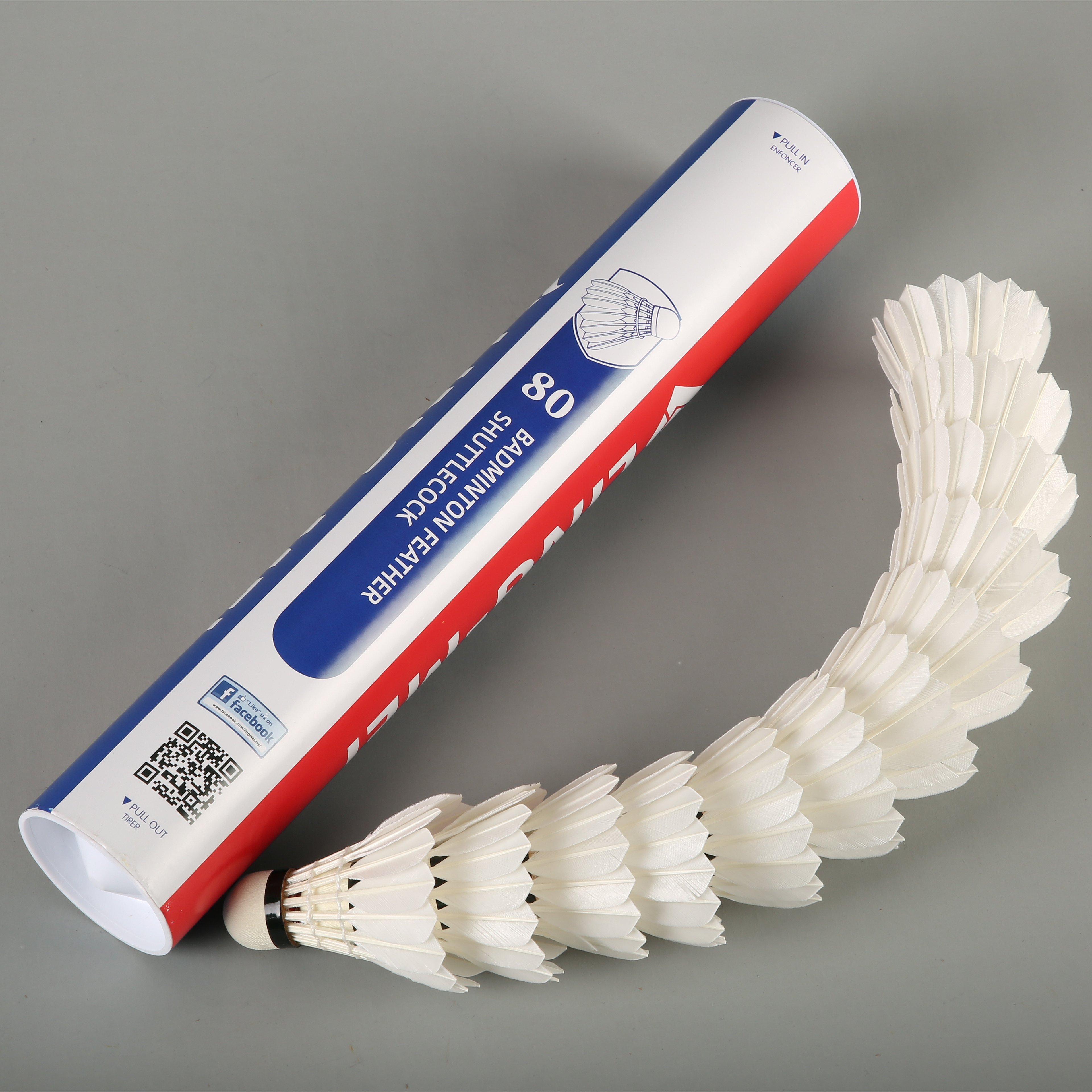 shuttlecock factory price lingmei 80 badminton feather shuttlecock for tournament