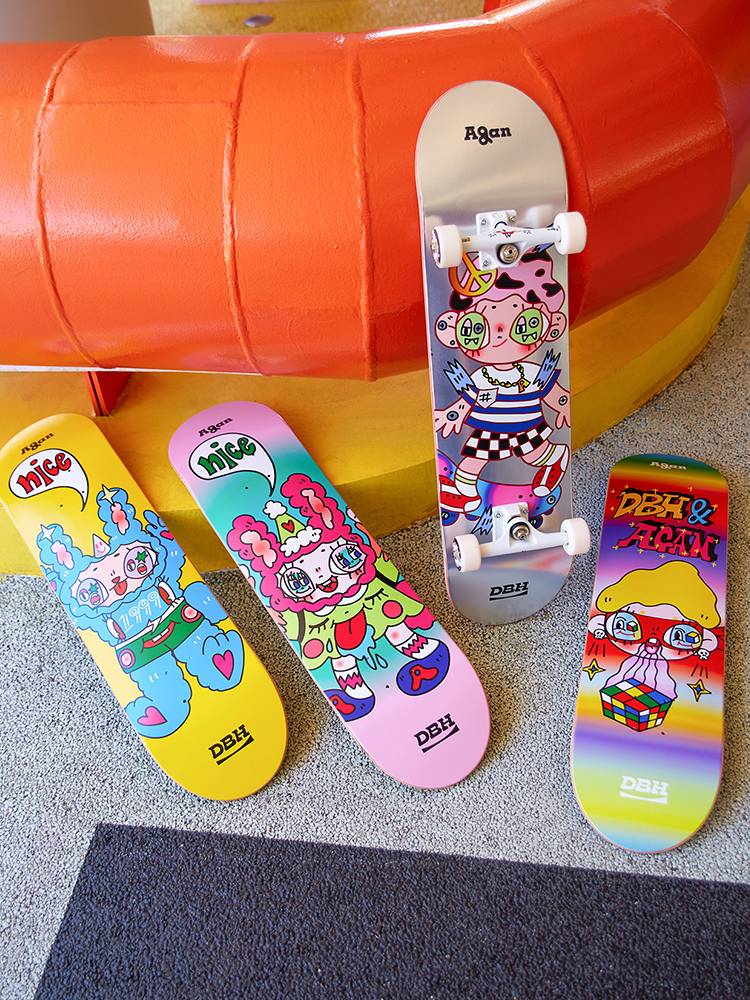 Agan X DBH "Holiday Skateboarding Time" joint series basic set & blind box limited edition 8*31.5 inches