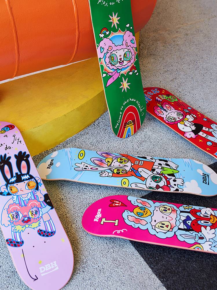Agan X DBH "Holiday Skateboarding Time" joint series basic set & blind box limited edition 8*31.5 inches