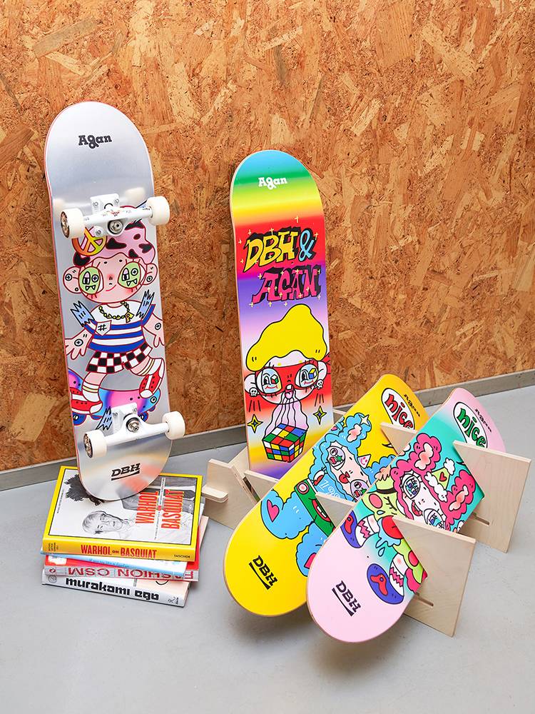 Agan X DBH "Holiday Skateboarding Time" joint series basic set & blind box limited edition 8*31.5 inches