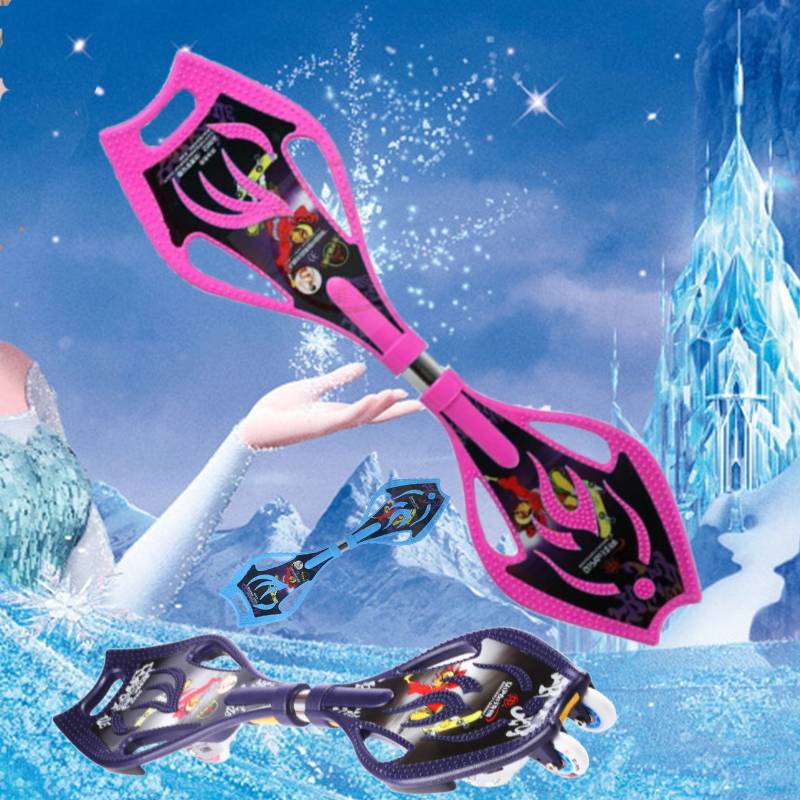 Qi brand 6 six flashes, two -wheeled adult children mushroom head, dynamic board, dragon board snake board pattern bat skate