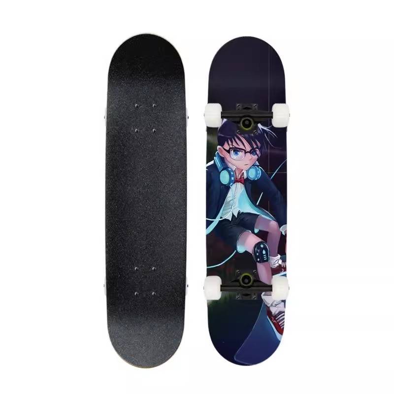 Four-wheel skateboarding children's beginner Shuangqiao 3-6, 12-year-old male girl beginner professional Conan scooter