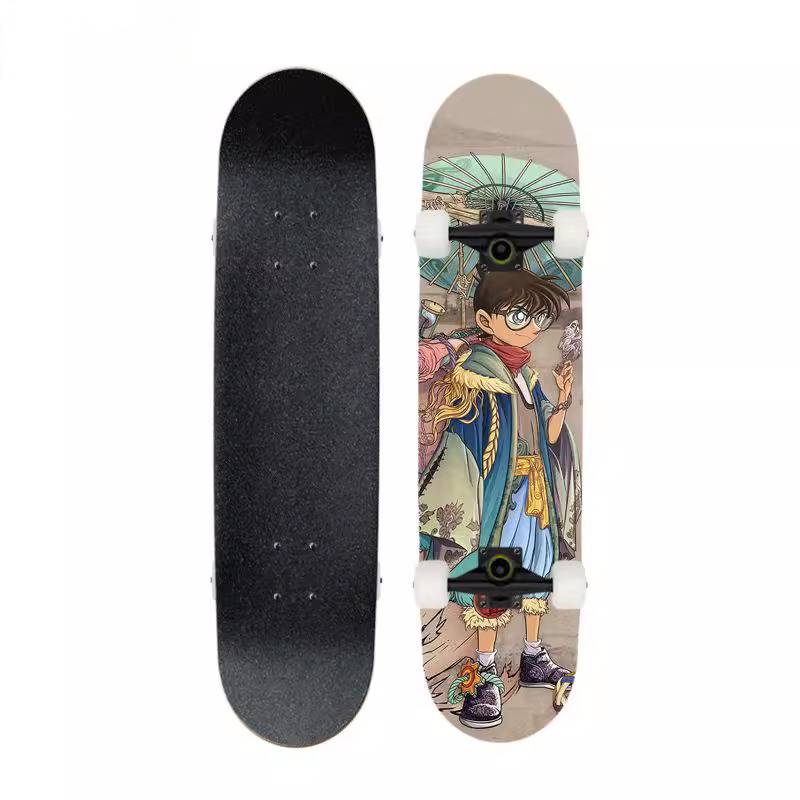 Four-wheel skateboarding children's beginner Shuangqiao 3-6, 12-year-old male girl beginner professional Conan scooter