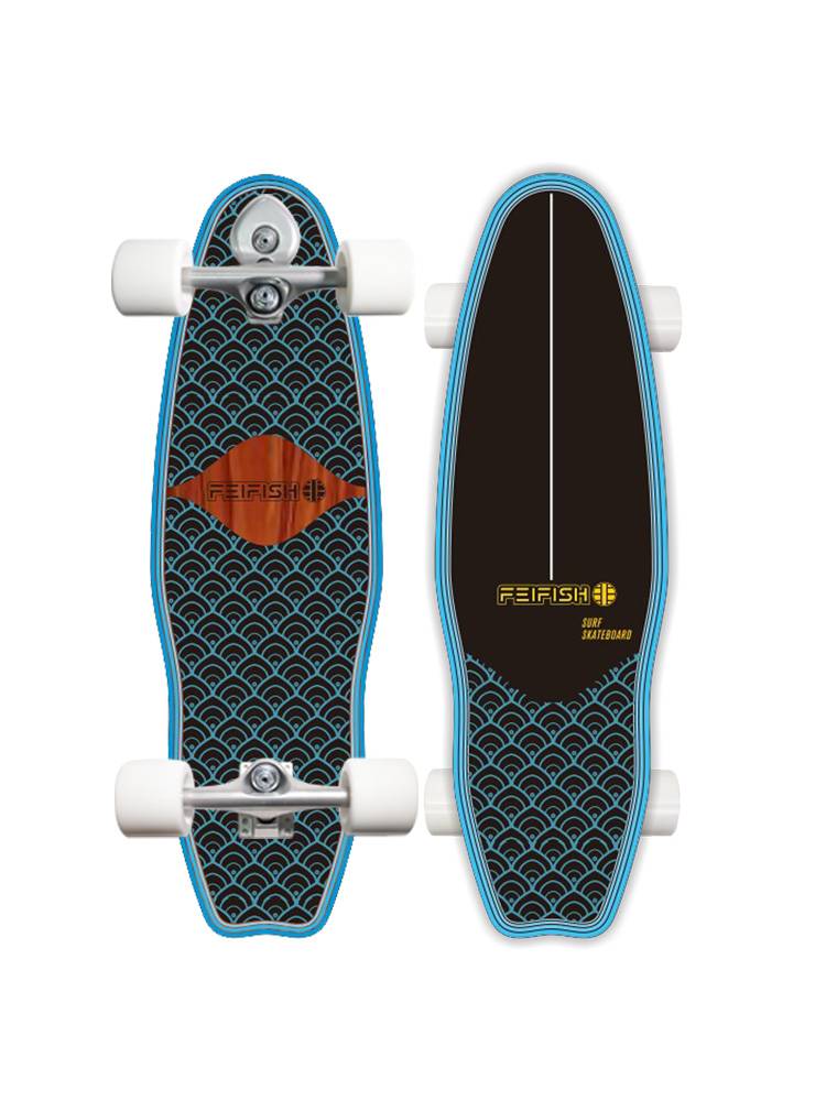 Feifish land flushing board children's beginner adult professional surfing skateboard pulpos pu bridge flush board