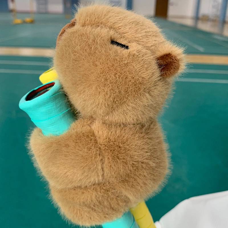 Card Pika badminton racket decorative handle cartoon plush doll tennis handle