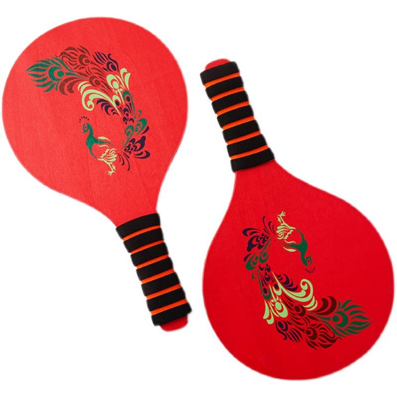New thick board badminton racket peacock suits high -end board badminton sports fitness solid wood delivery board badminton cloth bag