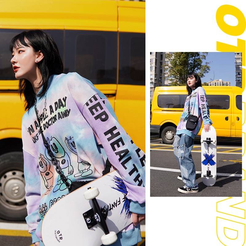 OTR skateboard beginner, adult boy and girls, children and girls, brush street 4 rounds of double yarde maple primary professional board