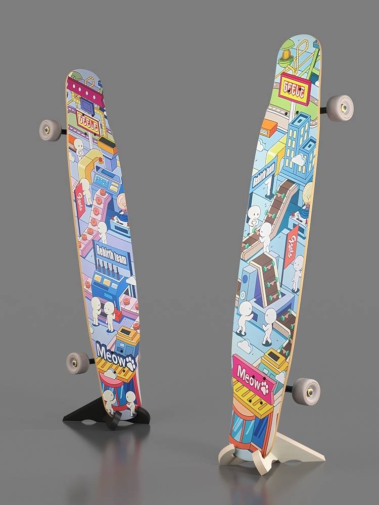 Shuangqiao flush skateboard snowboard storage solid wood display display shelf sheet skateboard skateboard bottom skateboard sitting bracket