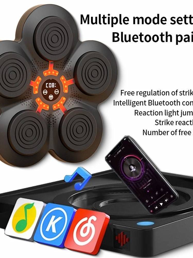 Decannon's smart music boxer with an electronic boxer child boxing a wall target