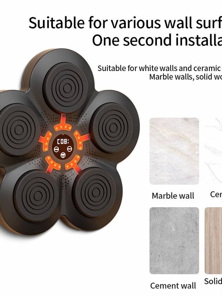 Decannon's smart music boxer with an electronic boxer child boxing a wall target