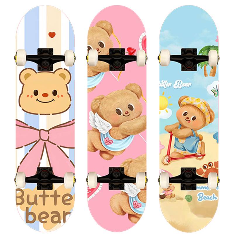 Show four-wheel skateboarding kids' first-rate skating boys, six to 12-year-old Butter Bear