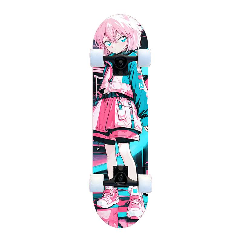 Children's skateboarding 6-12-18 years old, adult boys and girls beginners Shuangqiao four-wheel professional Conan skateboard