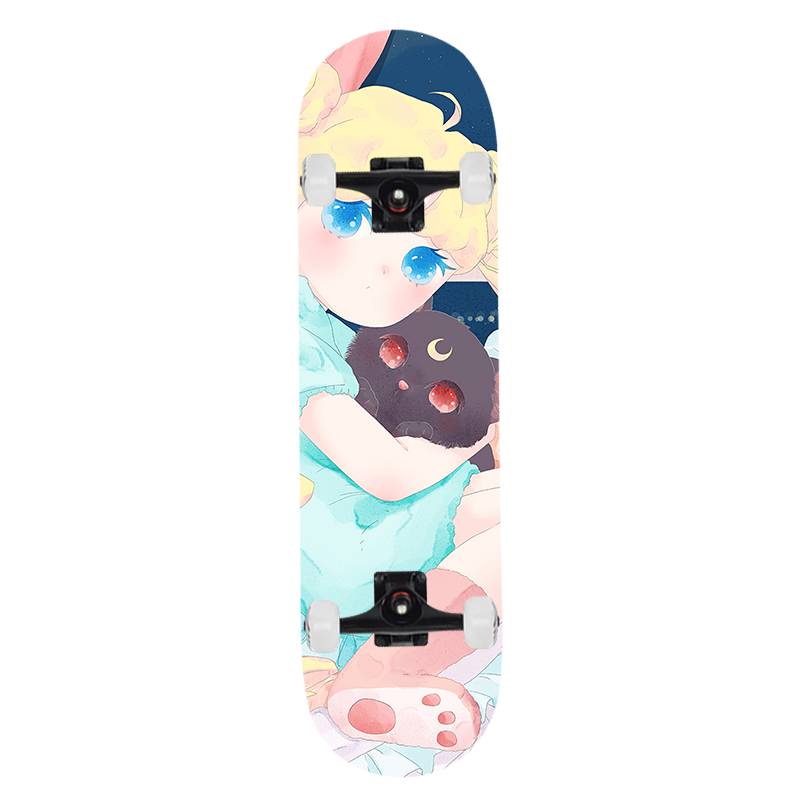 Cute Girls Skaterine Forces Girls Double -Dating four -wheel scooter Boys adult Children's Professional Board Customization