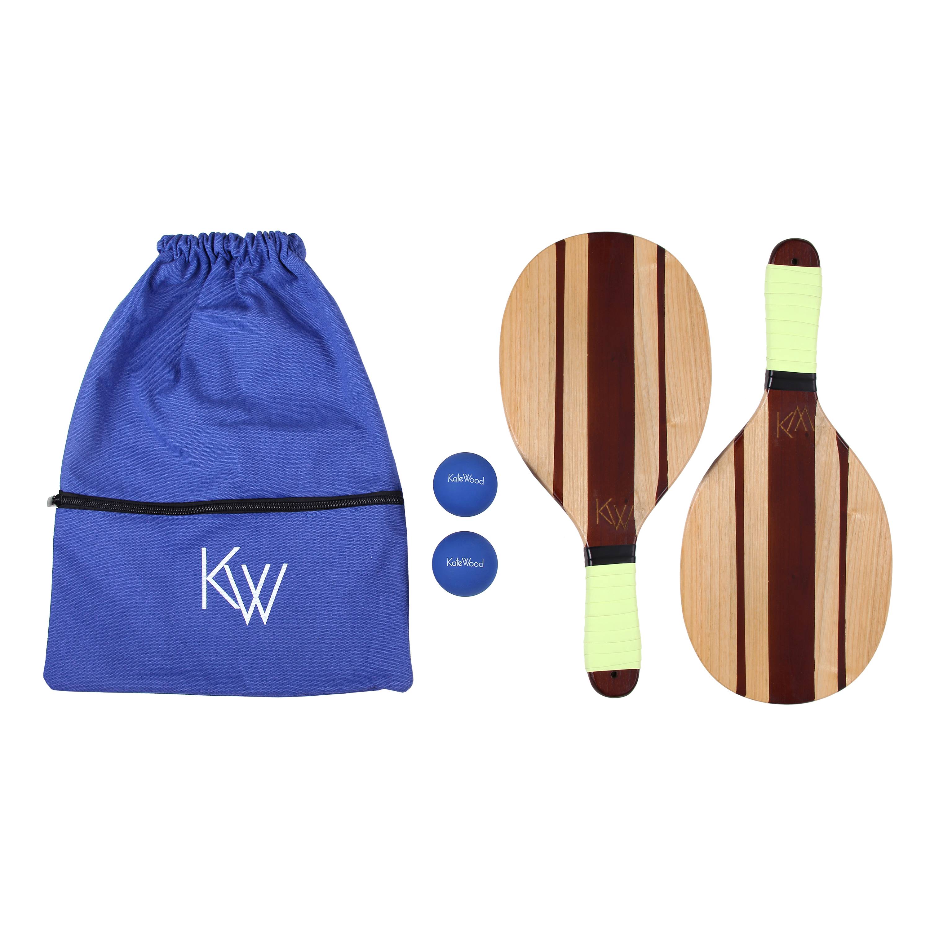 Kate Wood FRESCOBOL Brazilian -style beach cricket natural solid wood racket set