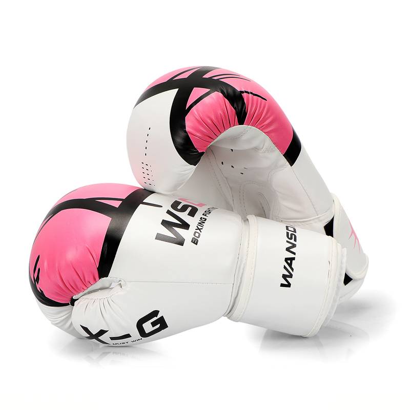 Men and women adult children scattered boxing gloves, sandbags, gloves, juvenile training Muay Thai professional fighting combat