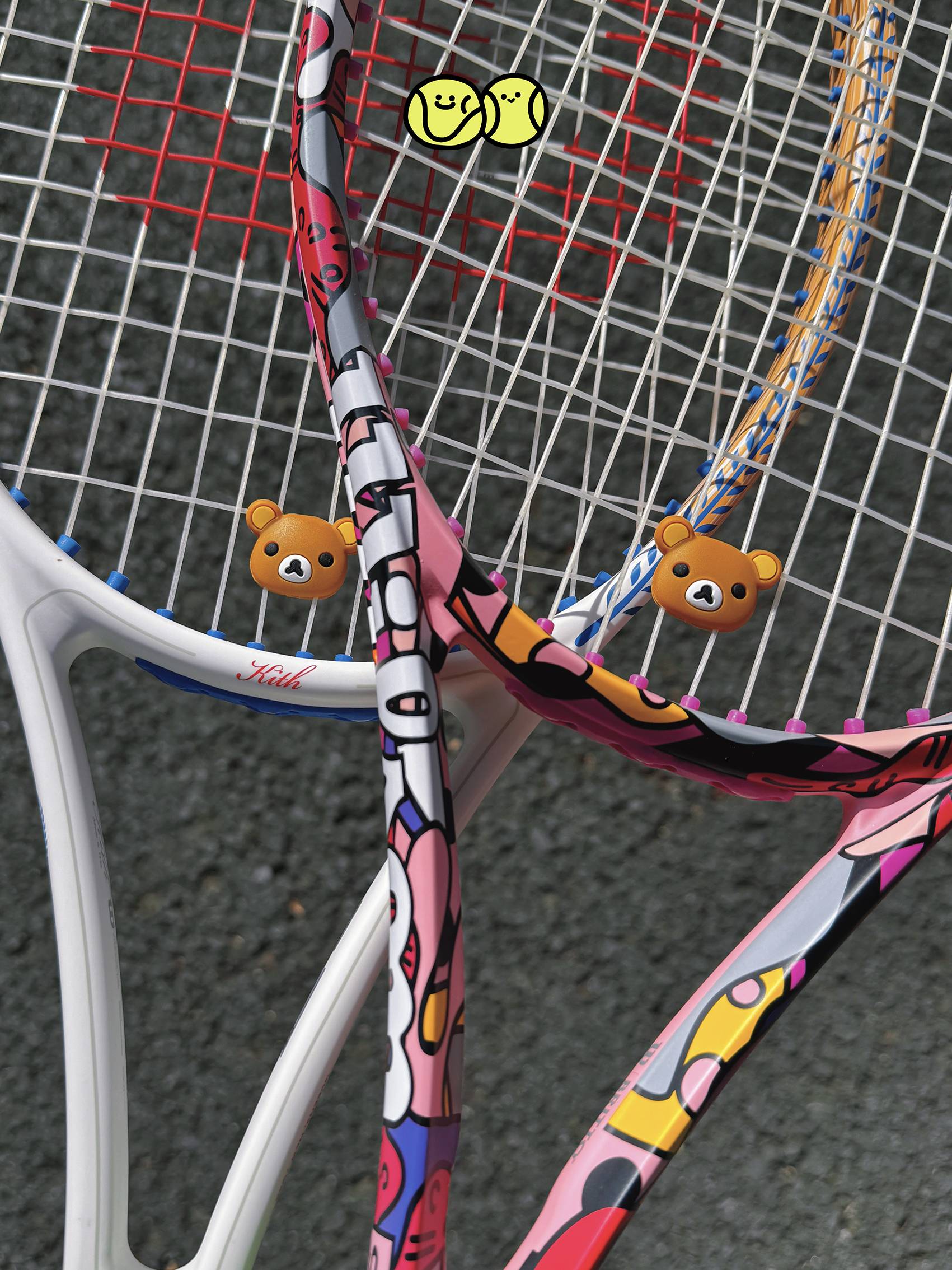 Tennis shock absorbers Easy bear cute tennis racket -absorbing imported silicon gel