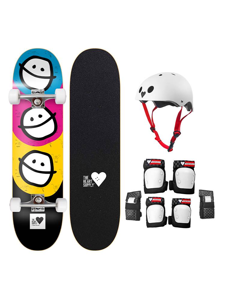Heart love skateboard professional double -warned beginner scholar, male girl, adult four -wheel professional skate set