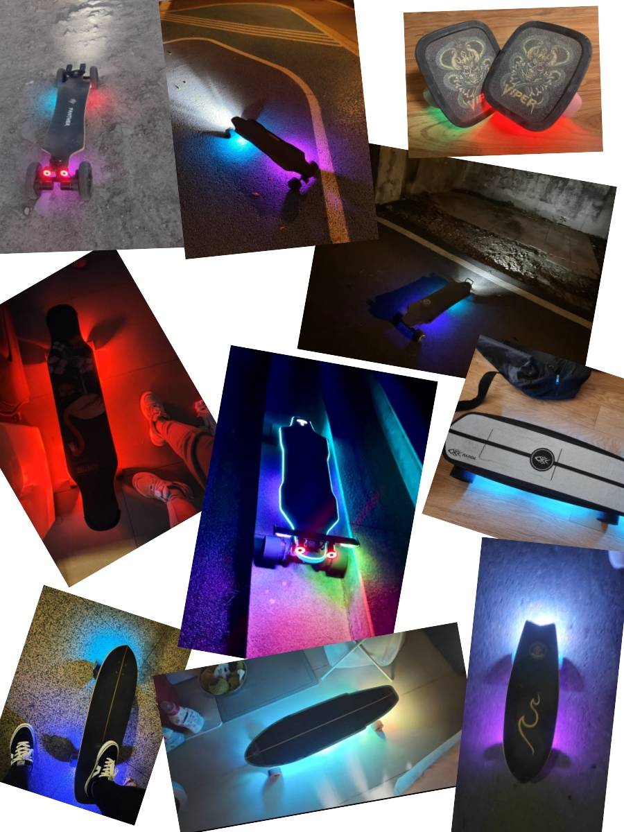 Skateboard light charging touch atmosphere light light, land surf panel double -warn night lamp electric children's accessories universal