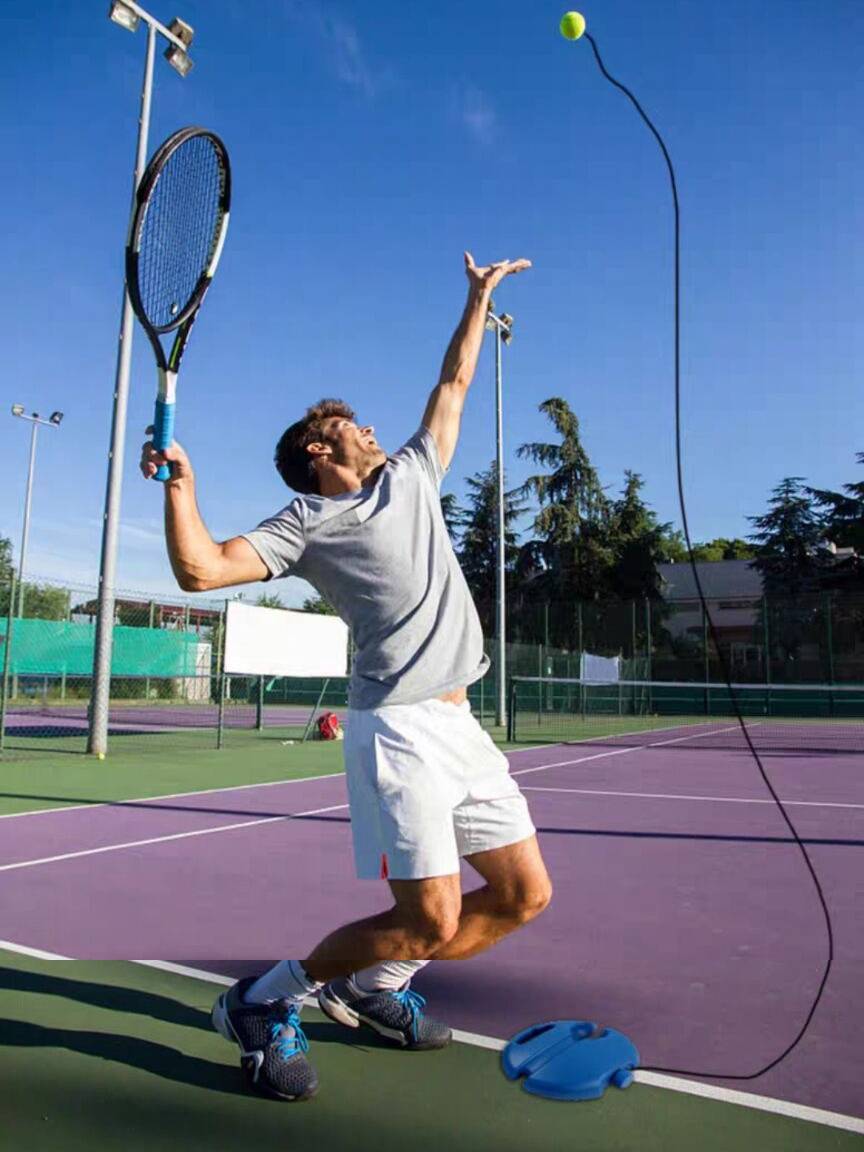 Fixed tennis training device Single tennis with rope back to rebound adult beginners self -training line ball single fitness