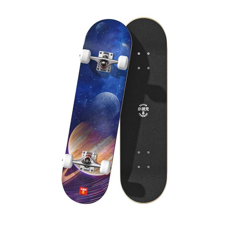 Professional skateboarding children 8-15 years old girls can adjust the double-headed four-wheel scooter 6-12-year-old male 10