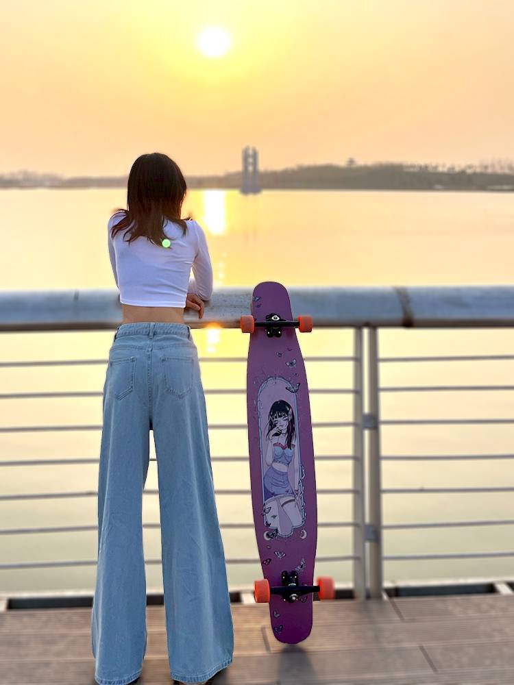 Tree poison long board jade waist slave professional board danceboard skateboard flat flower male girl junior junior adult children brushing street mobility