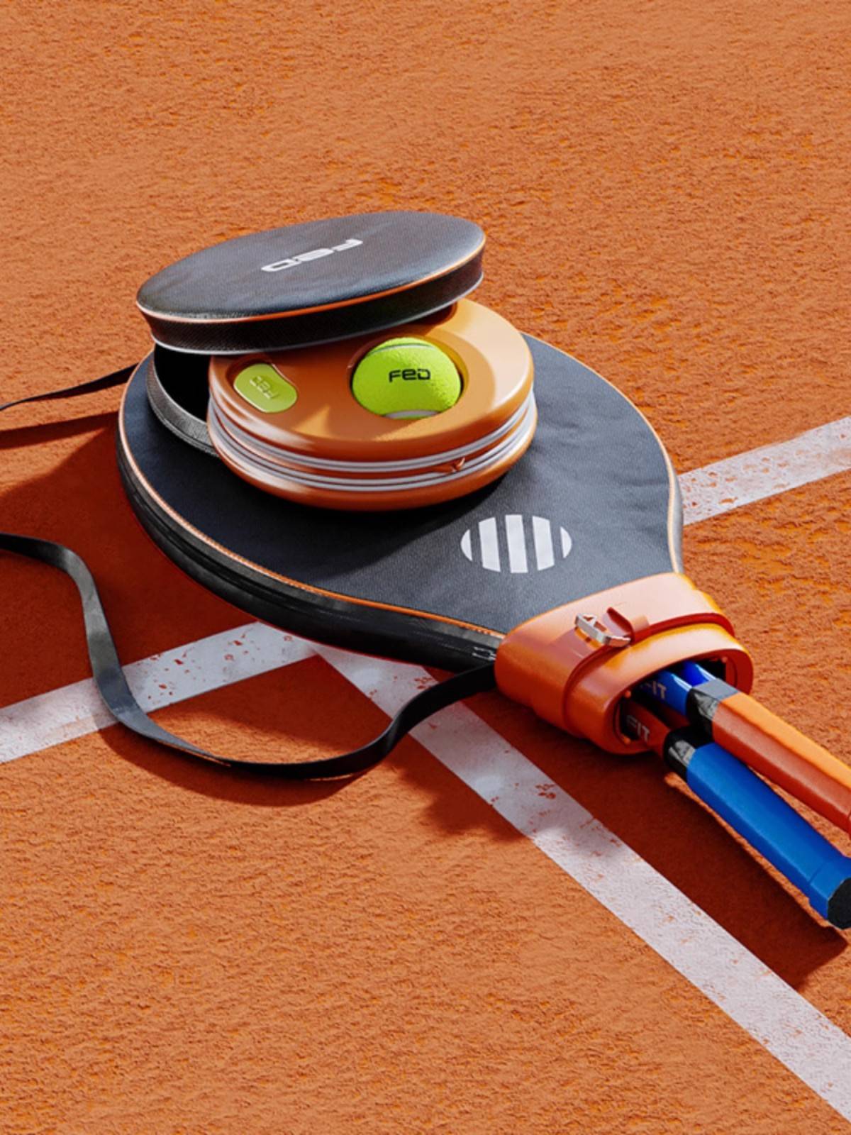 FED tennis training device single player back bombs, lines of beginners children's tennis racket parent -child set professional genuine