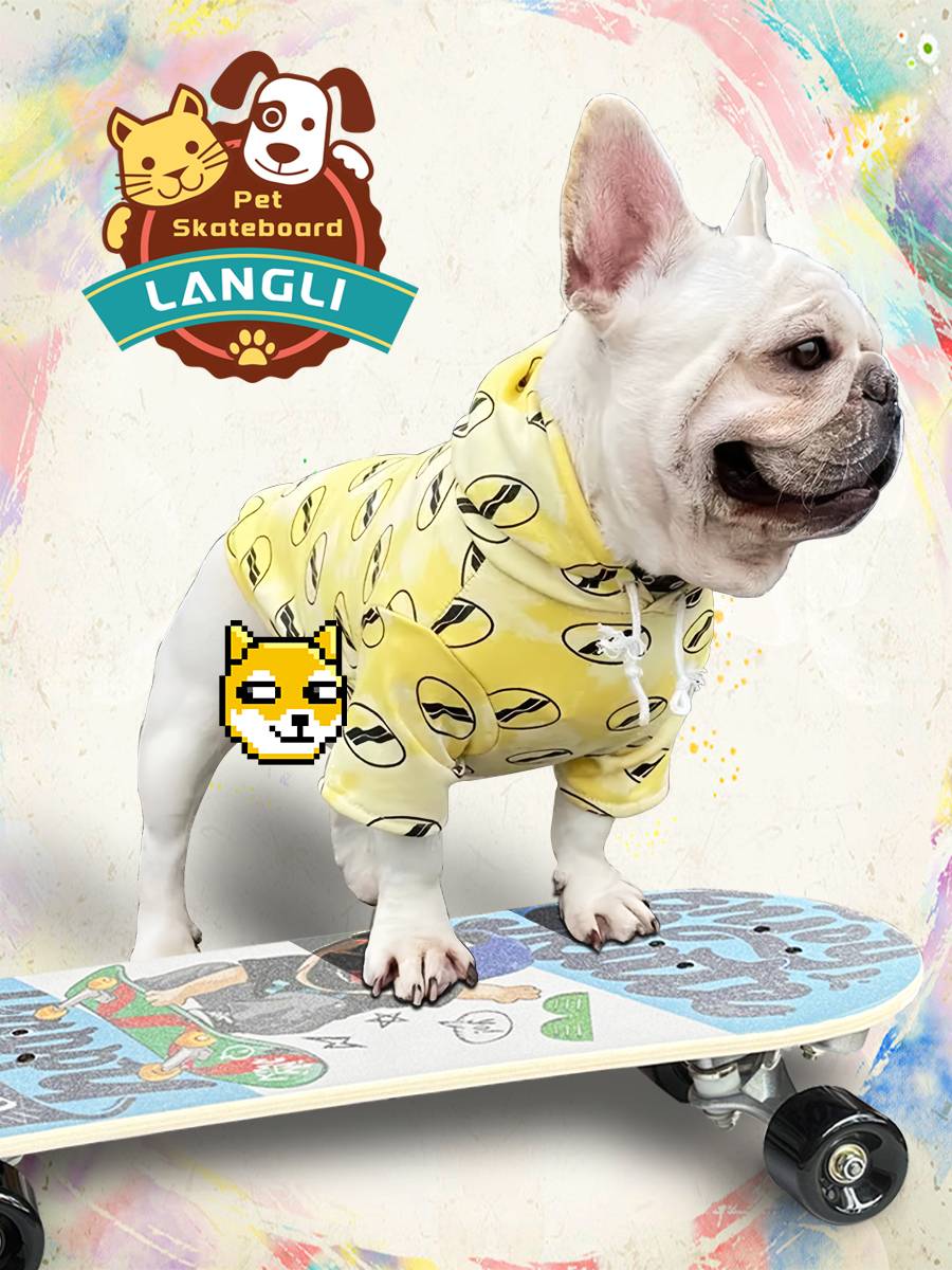 Langli skateboarding pet skaters fighting dog Ying Dou dog professional land pilling board French beef skids Sherrykki dog