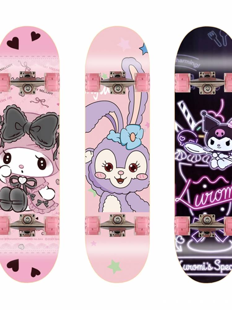 DBH skateboard beginner child aged 3-6-12 year old men and women professional four-wheel double-headed skateboard Meloti