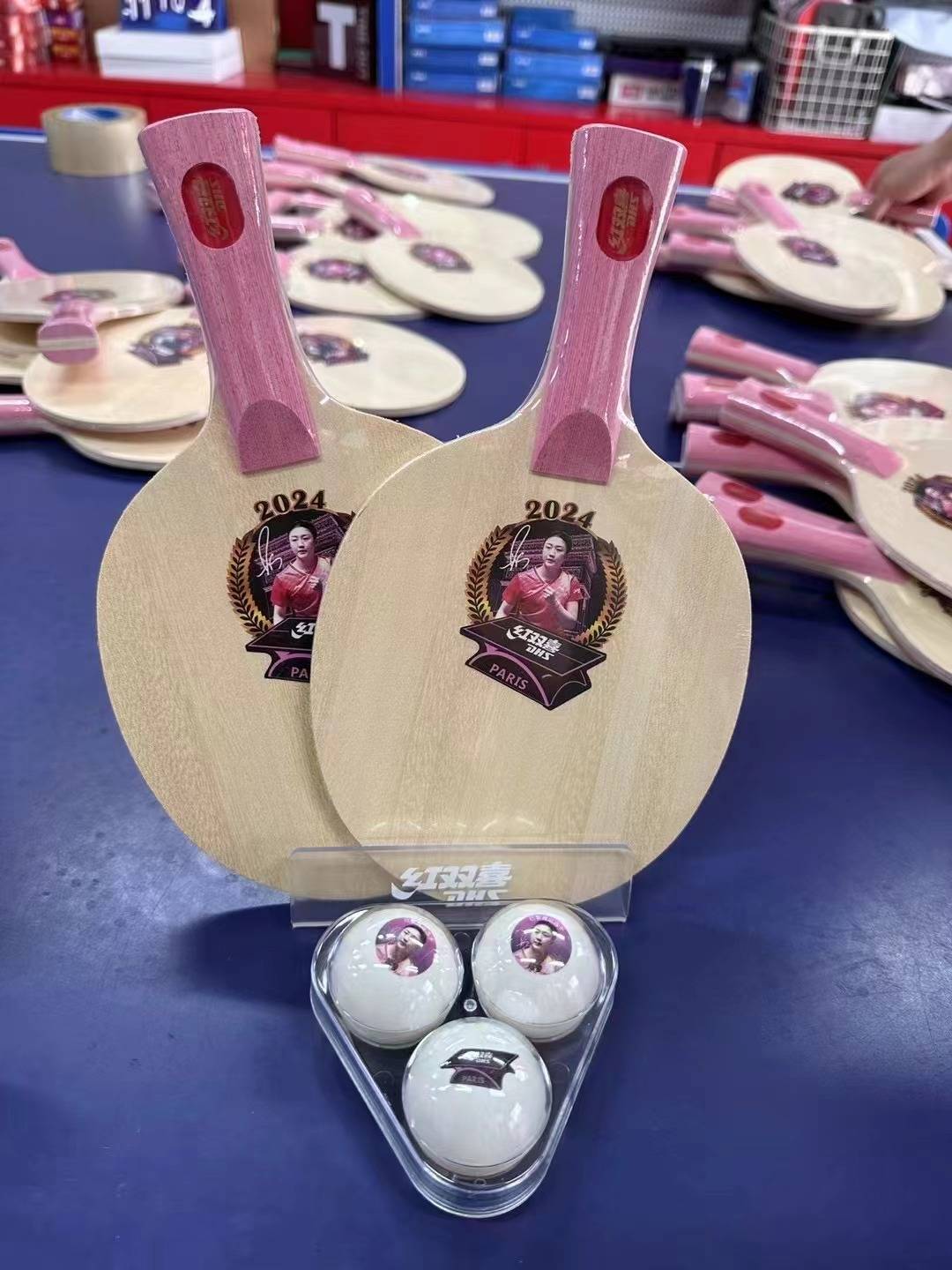 2024 Red Double Happiness Portrait Memorial Ball Table Tennis racket commemorative bottom board Wang Chuqin Sun Yingsha Malong Chen Meng Same