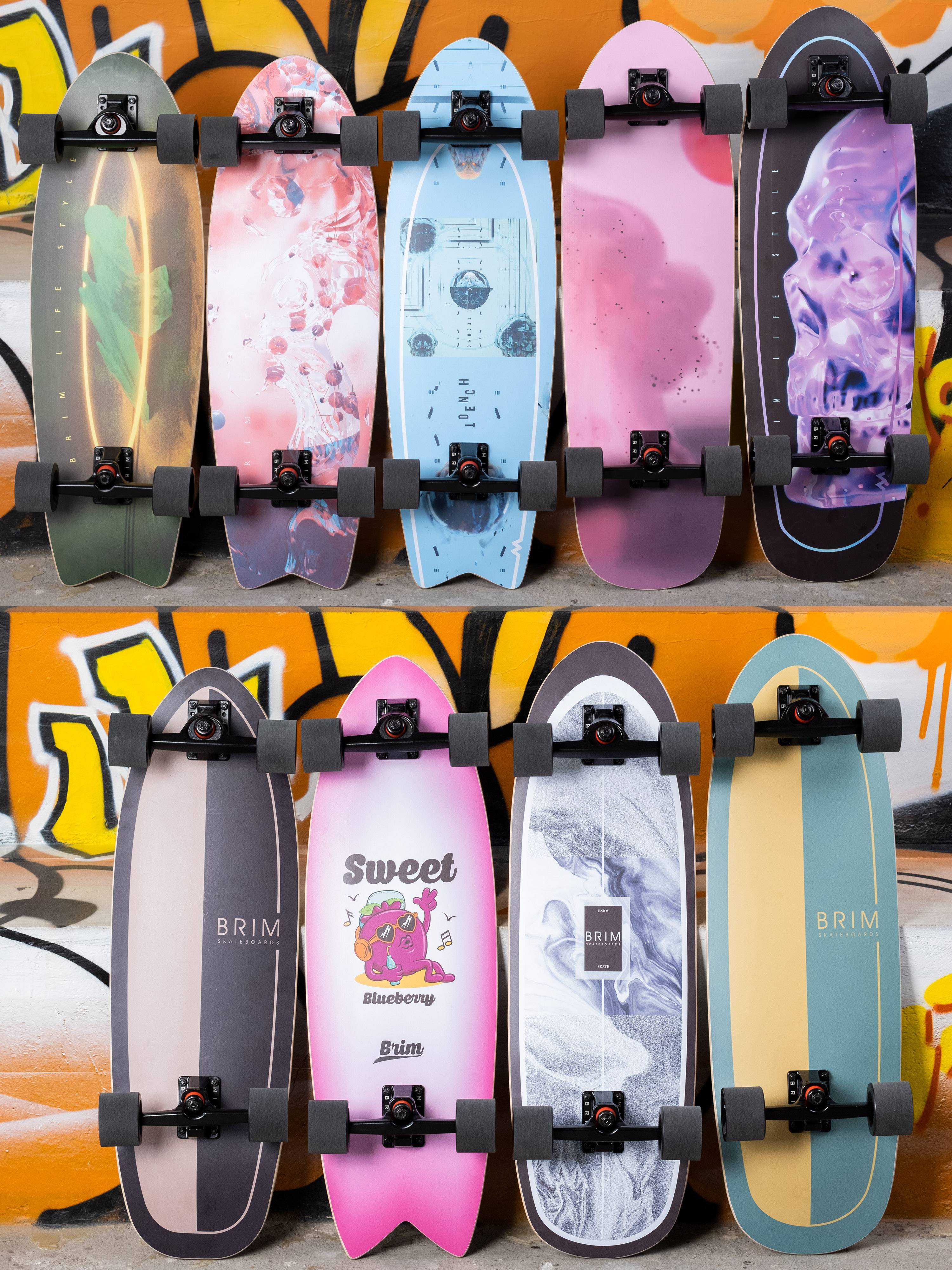 Brim land surfboard professional skateboard road swing street mobility PU bridge free to pedal adult children universal