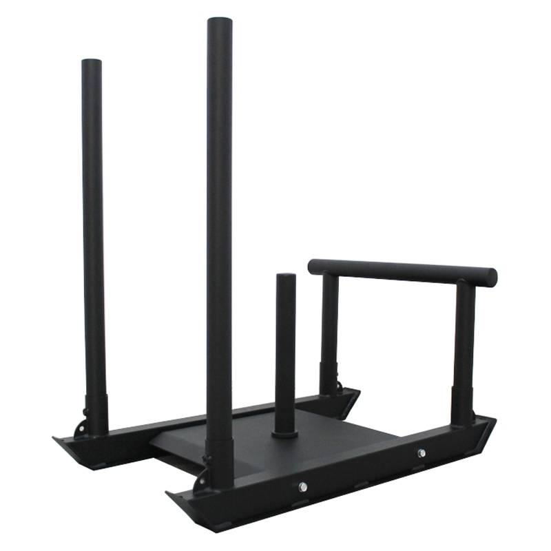 Sports weight equipment for a sleigh gym specializing in track and field power training equipment for resistance straps and carts