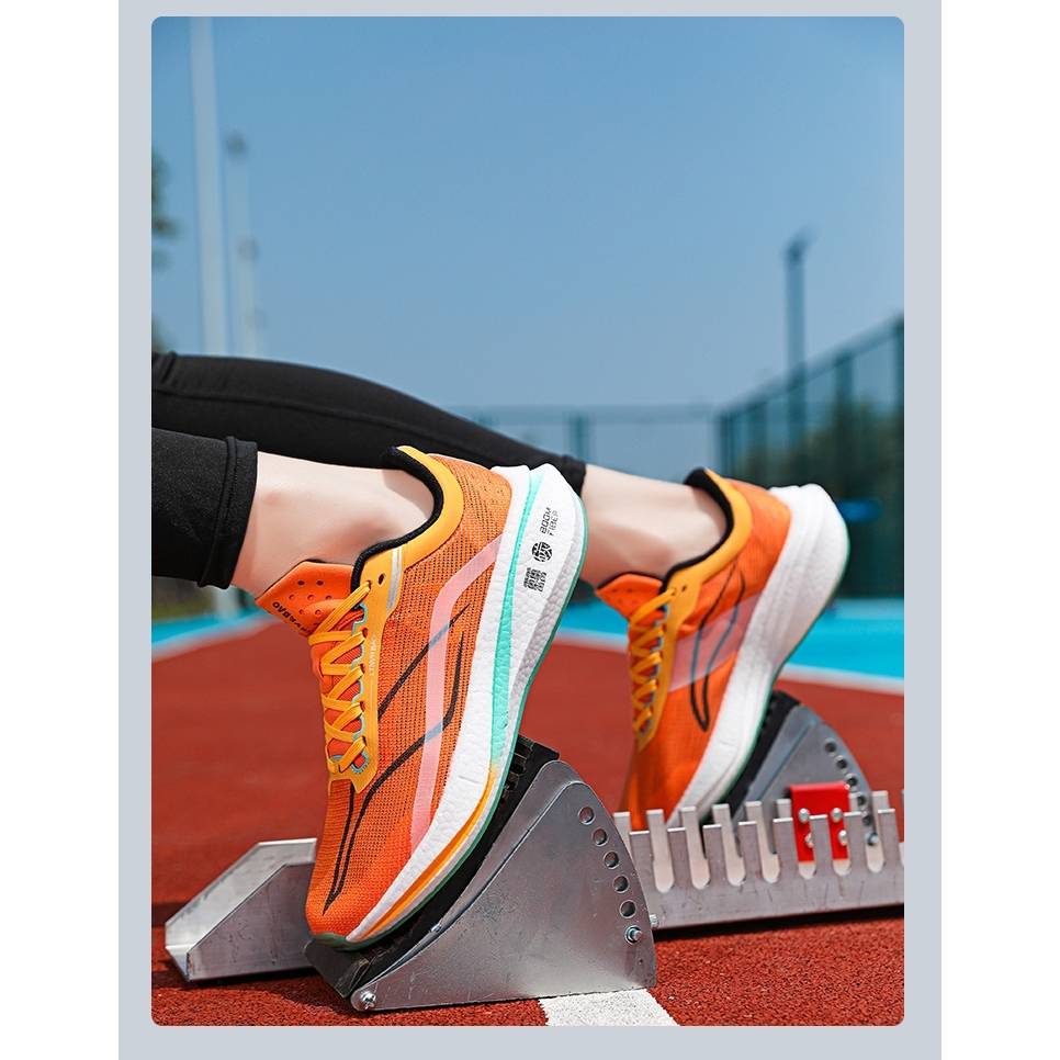 Li Ningfei 3C carbon board running shoes Men's shoe night light really burst of soft bottoms in summer students professional racing training
