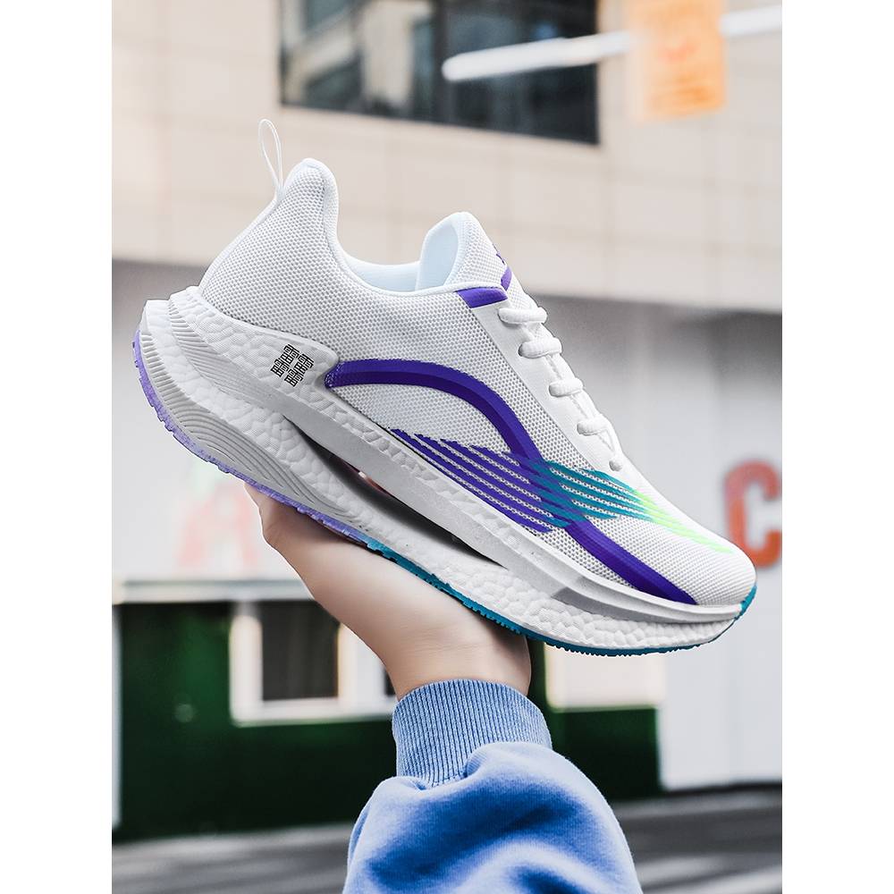 Li Ningzheng's brand of running shoes men's ultra -light shock -absorbing student sports raw running shoes 2024 summer new green