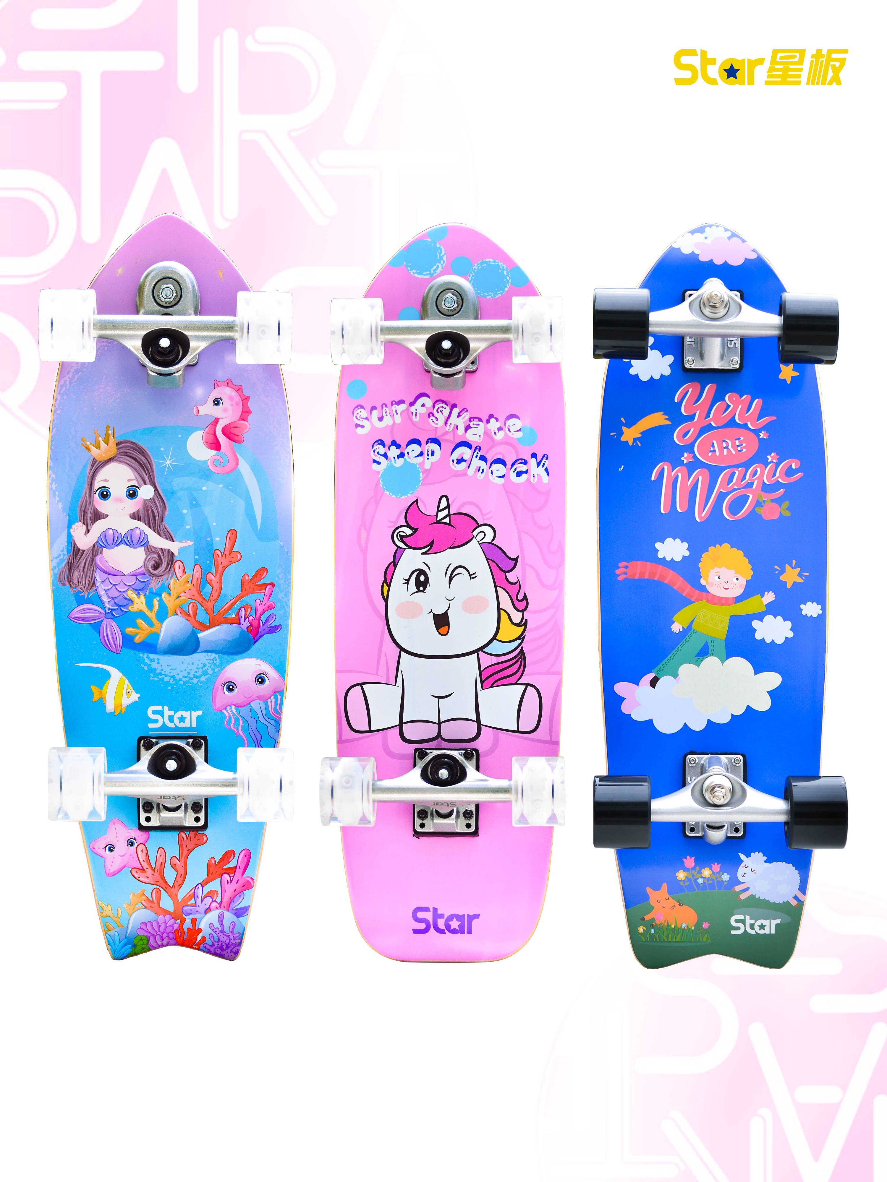 Children's professional land surfboard Star Starboard Summer Skin Skidine Skaterius Primary 6 -year -old+28 -inch road rushing summer