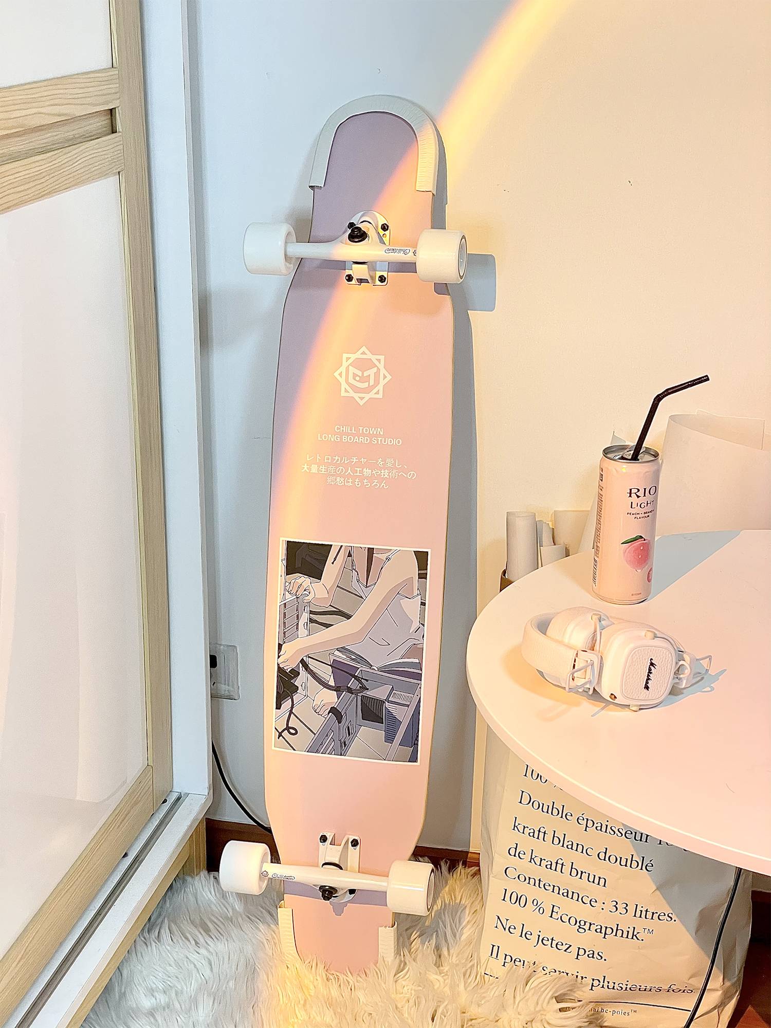 Chilltown caramel long board skateboard professional board male and female beginners brushing street for novice children's skateboarding