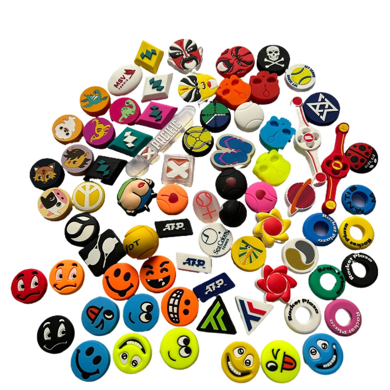 2024 new models of a variety of foreign single -tail tennis shock absorbers silicon glue absorbers cartoon letters emoji emperor