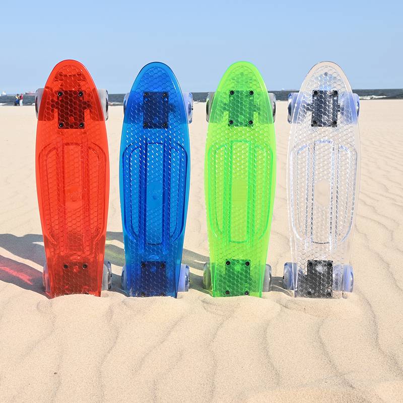 One leopard transparent fish board honeycomb banana board four -wheel skateboarding adult brush street junior scholar Qinghai Nian children