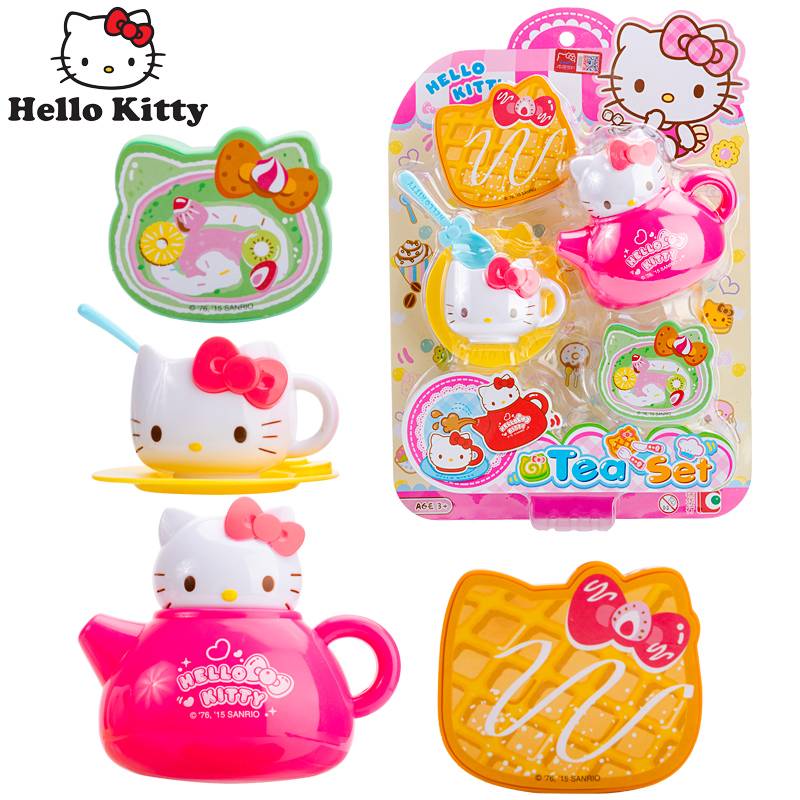 HelloKitty Sanrio Katie Cat Girl Passing the Kitchen Kitchen Cut Loading Bamboo Dragonfly Toys
