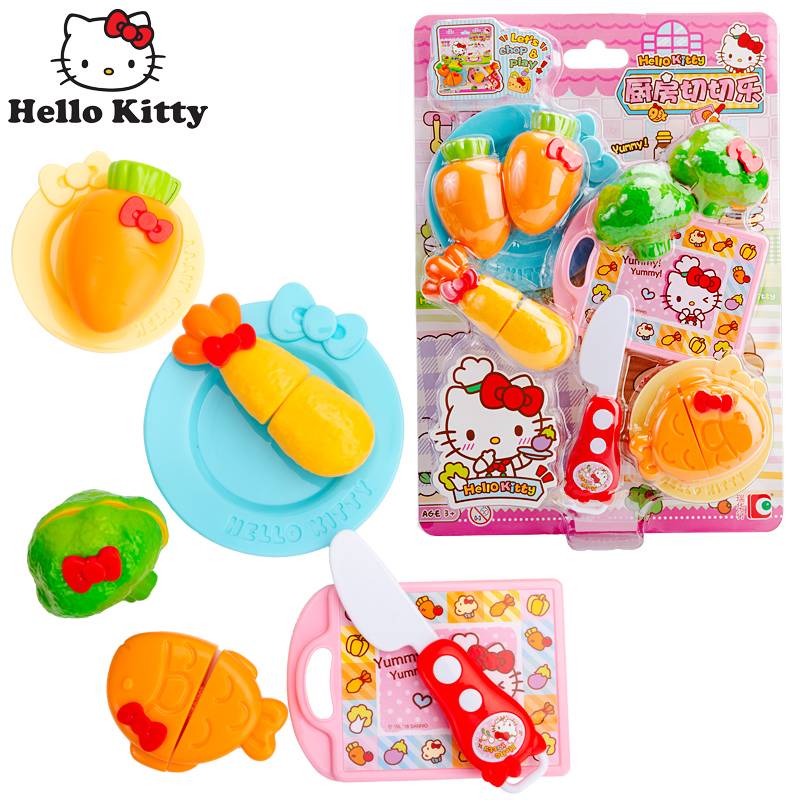 HelloKitty Sanrio Katie Cat Girl Passing the Kitchen Kitchen Cut Loading Bamboo Dragonfly Toys